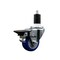 Service Caster 3'' Blue Poly Swivel 1-1/2'' Expanding Stem Caster with Brake SCC-EX20S314-PPUB-BLUE-PLB-112 - alternate 1